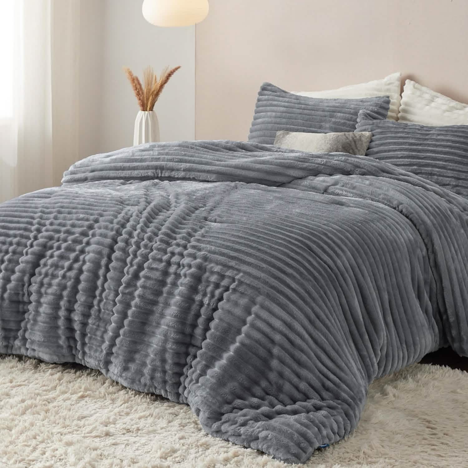 Striped Flannel Comforter Set