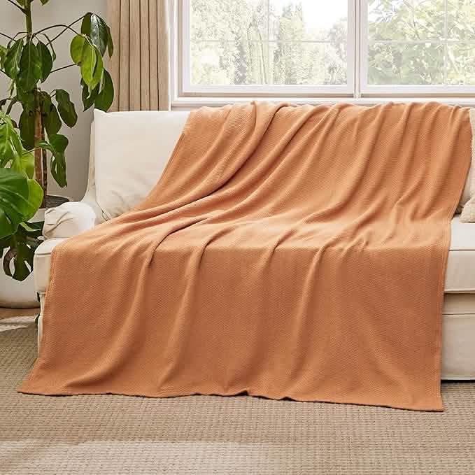 GentleSoft™ 100% Cotton Herringbone Woven Blanket