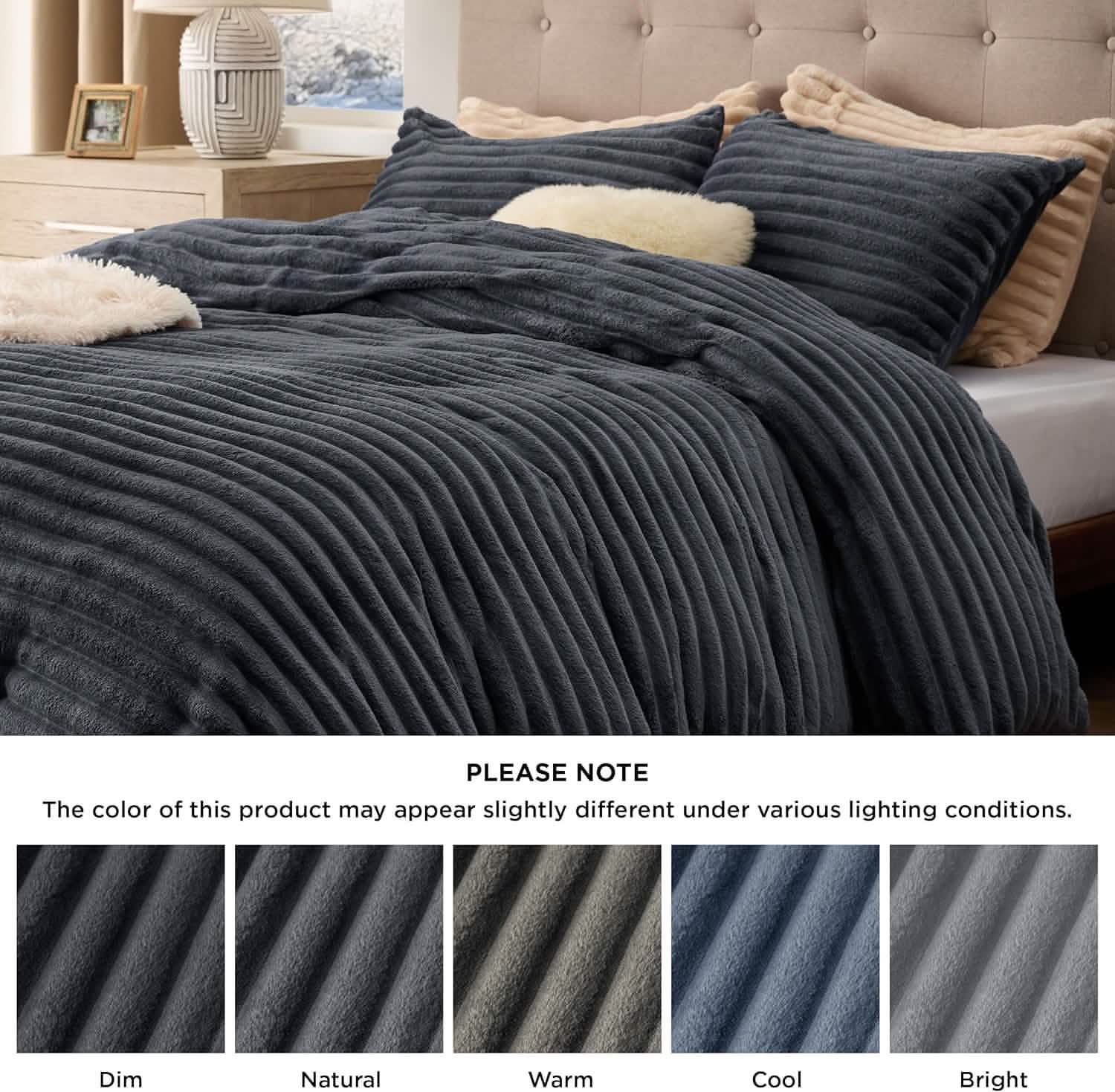 Striped Flannel Duvet Cover Set