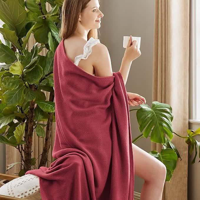 GentleSoft® 100% Cotton Herringbone Woven Blanket