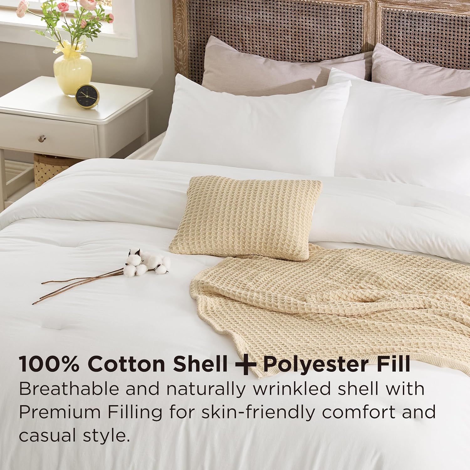 5 Piece Cotton Waffle Weave Bed-in-a-bag