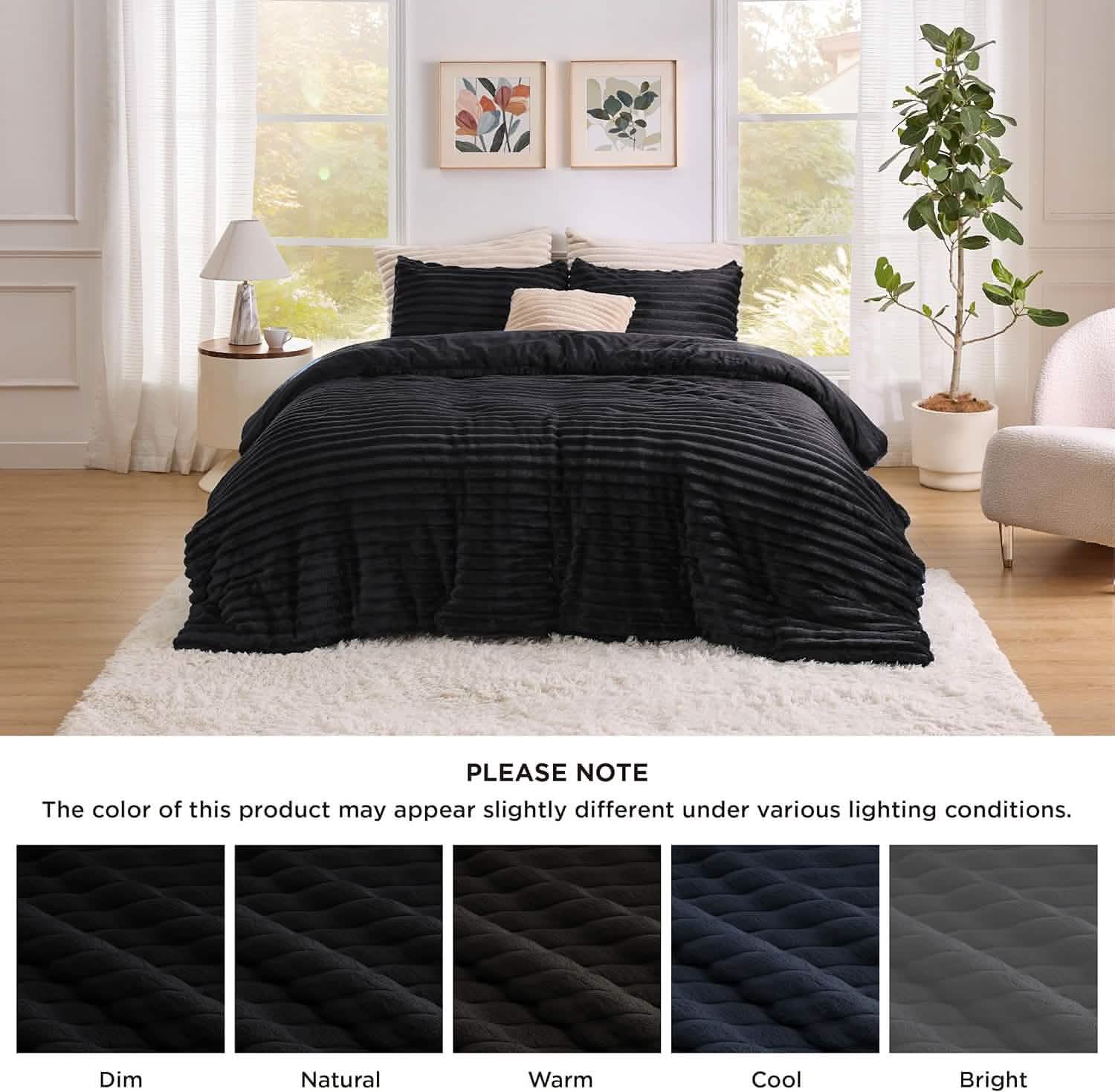 Striped Flannel Comforter Set