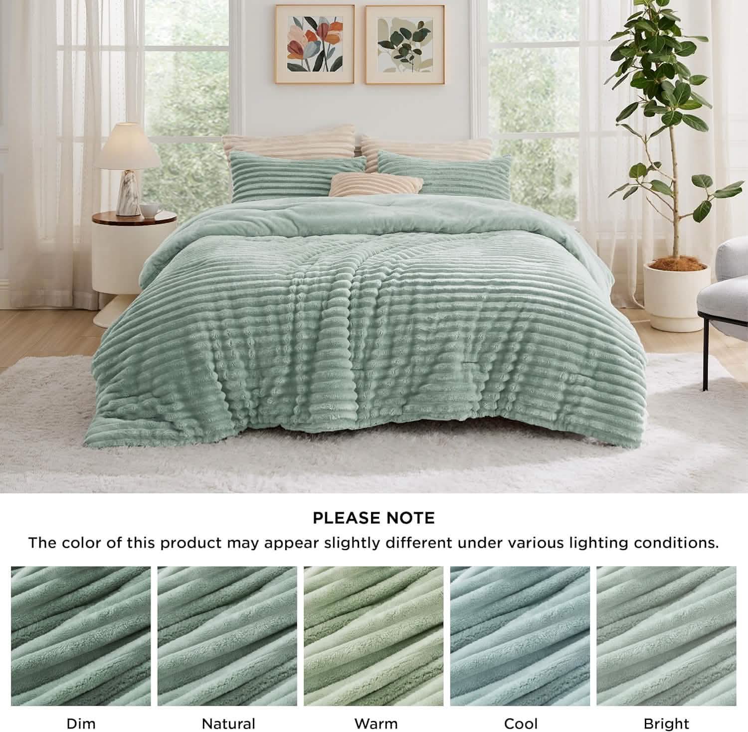 Striped Flannel Comforter Set
