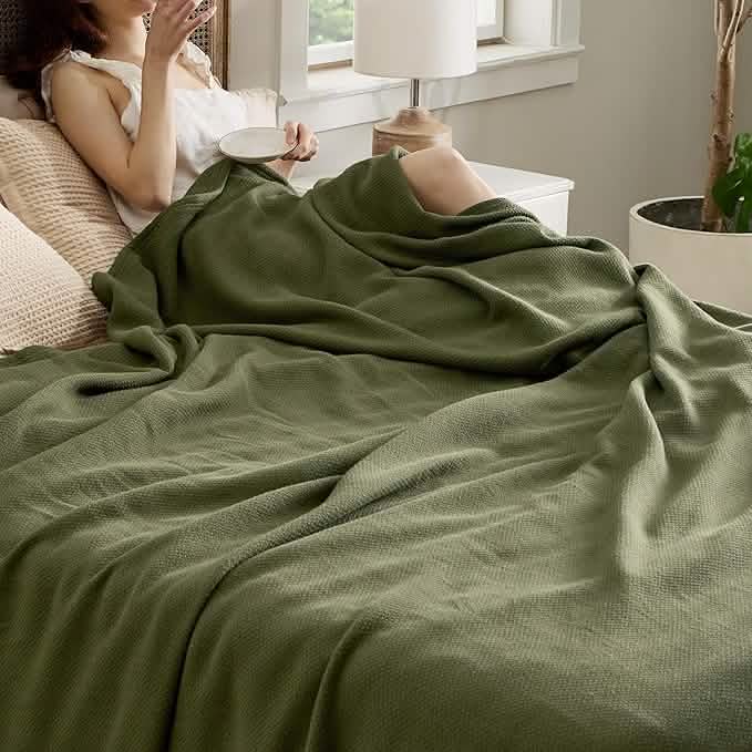 GentleSoft® 100% Cotton Herringbone Woven Blanket