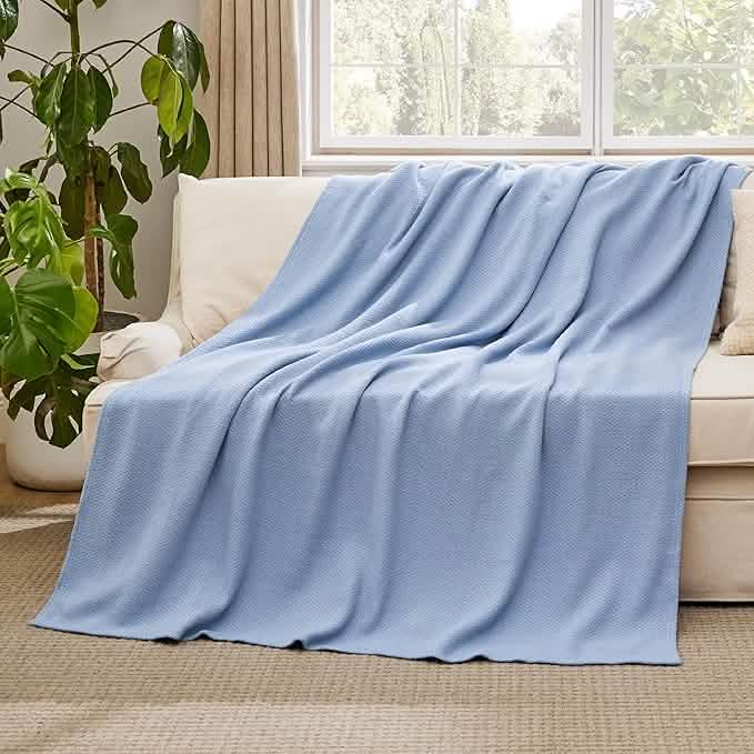 GentleSoft™ 100% Cotton Herringbone Woven Blanket