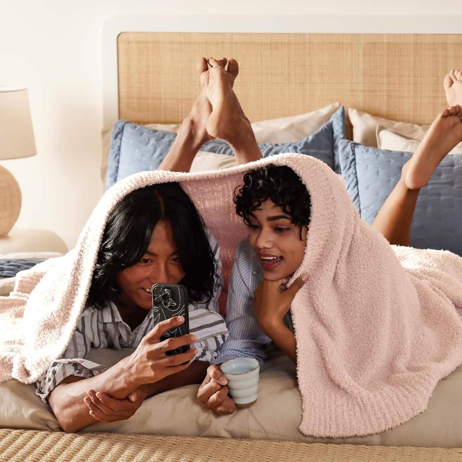 Feather Yarn Throw Blanket