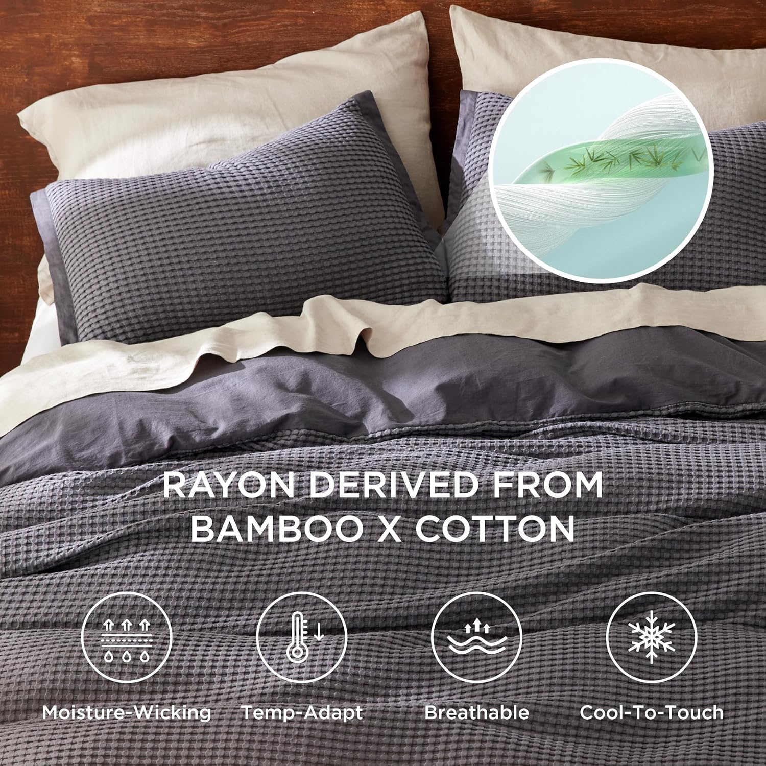 Cooling Waffle Duvet Cover Set