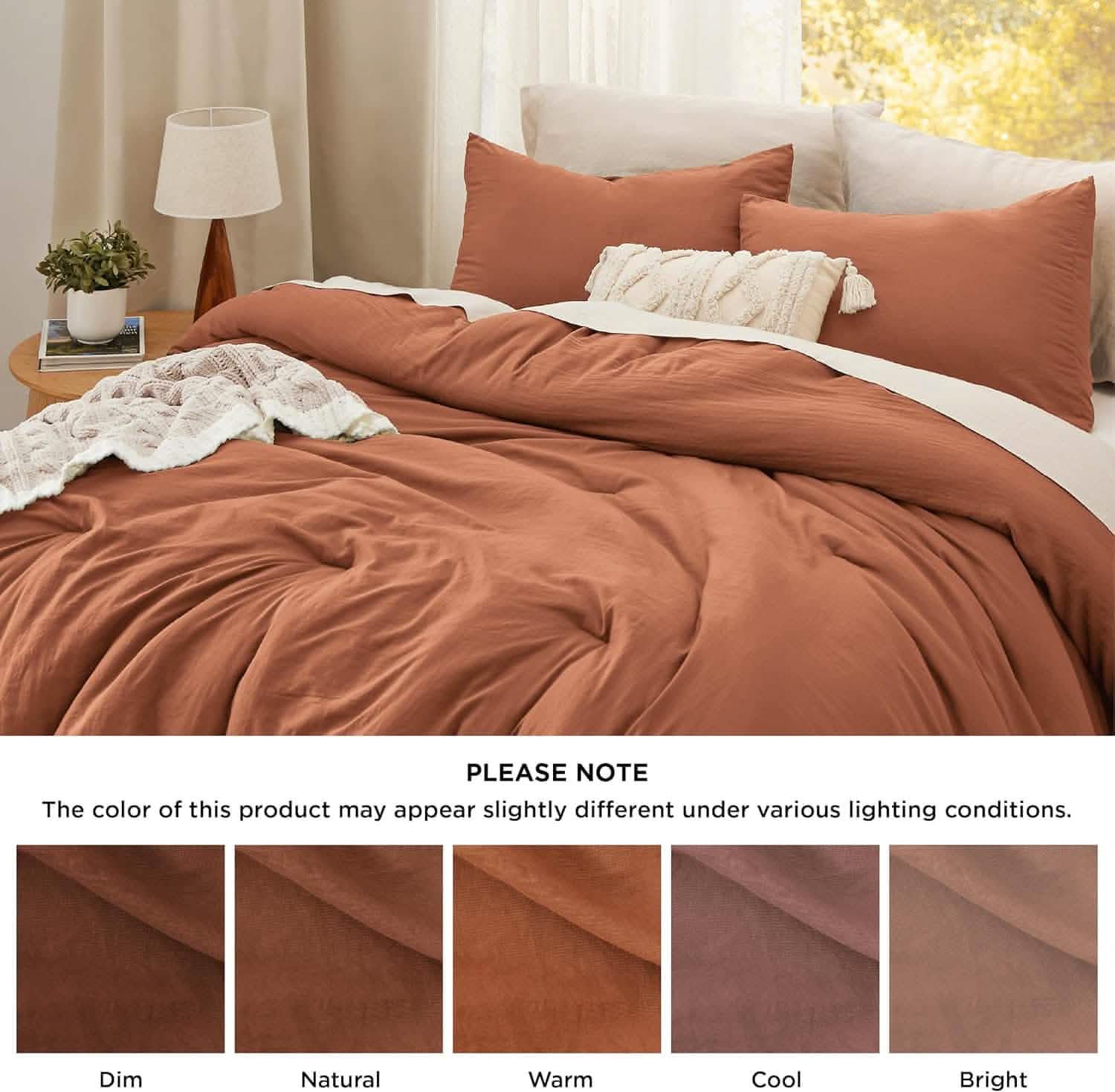 Prewashed Plain Comforter Set