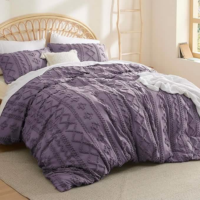 Boho Tufted Embroidery Duvet Cover Set