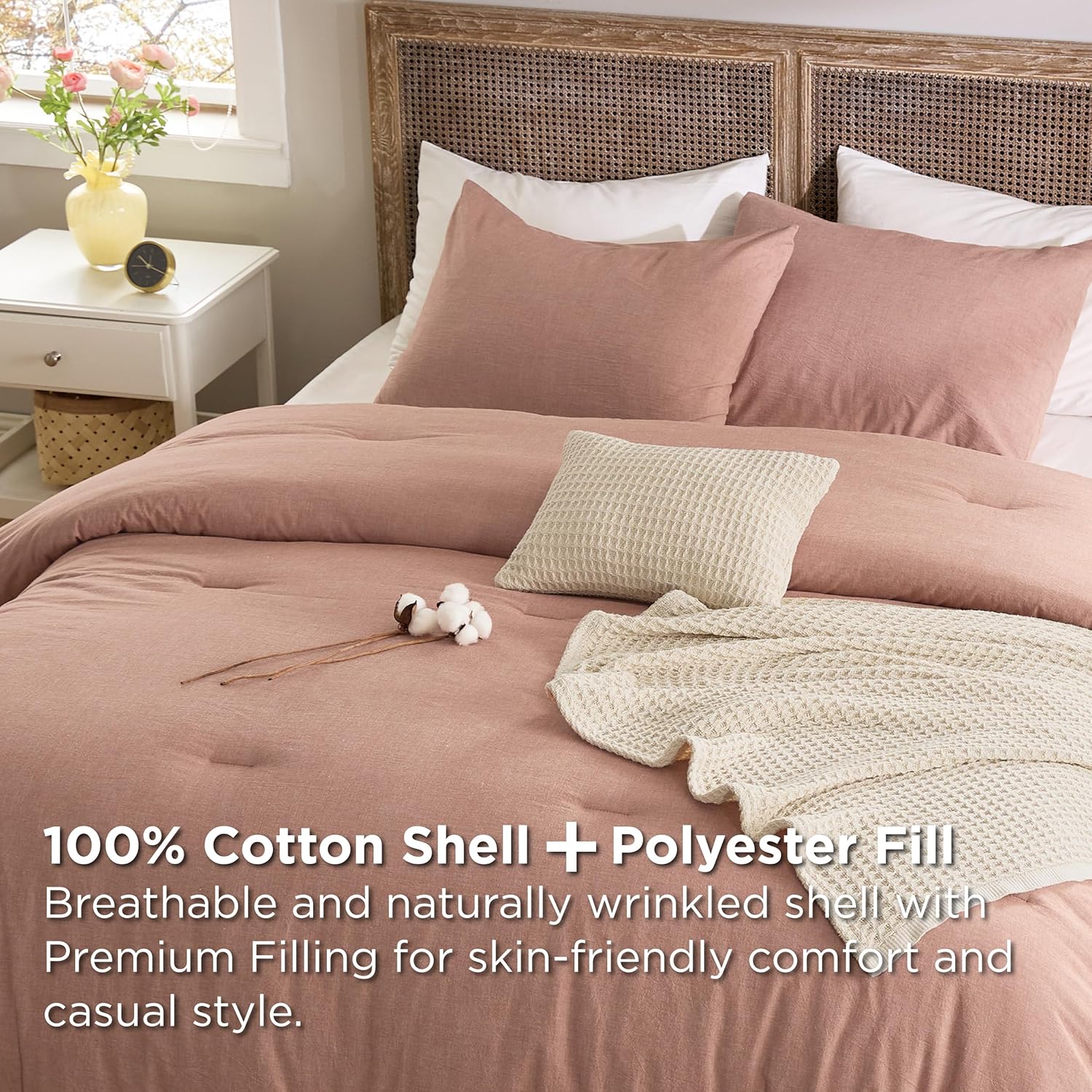 5 Piece Cotton Waffle Weave Bed-in-a-bag