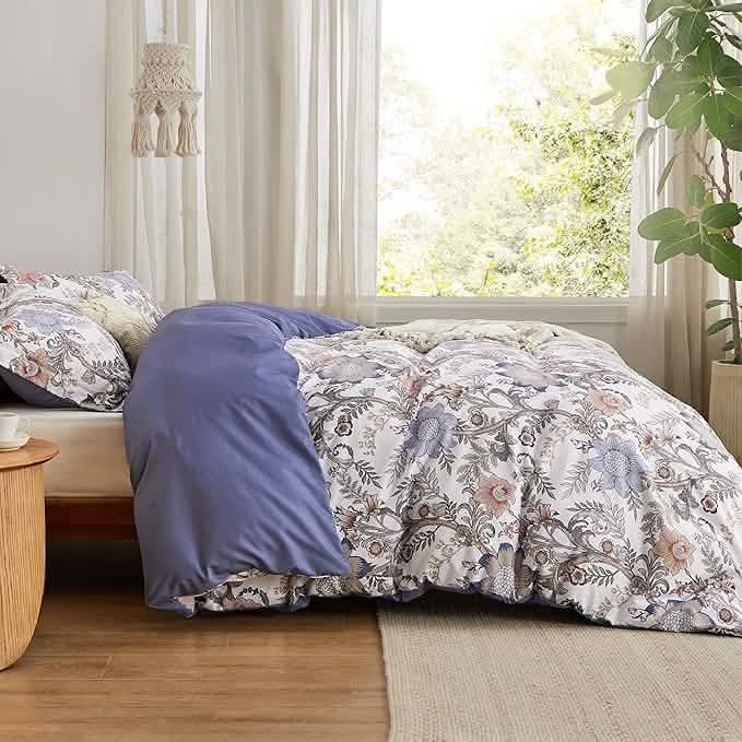 Reversible Floral Duvet Cover Set