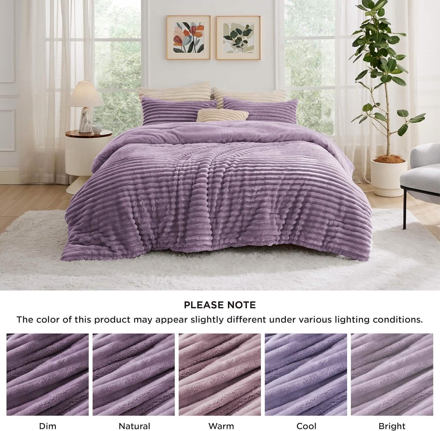 Striped Flannel Comforter Set