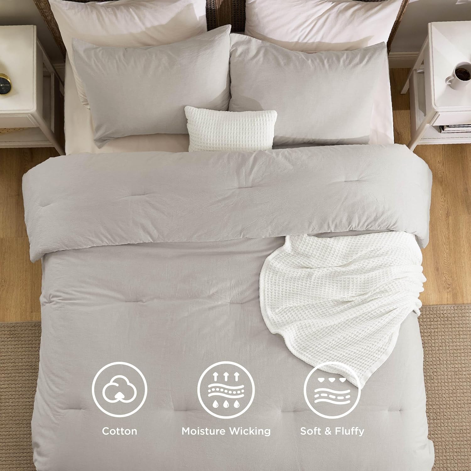 5 Piece Cotton Waffle Weave Bed-in-a-bag