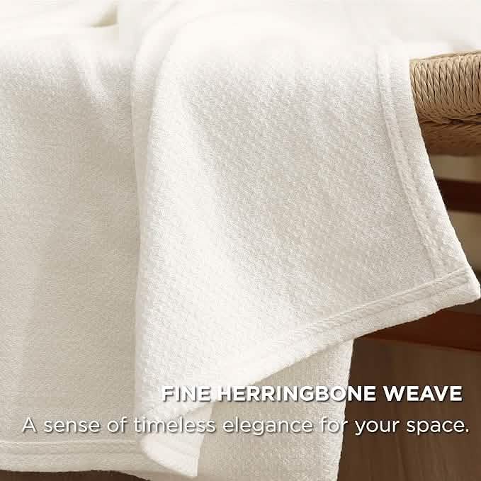 GentleSoft® 100% Cotton Herringbone Woven Blanket
