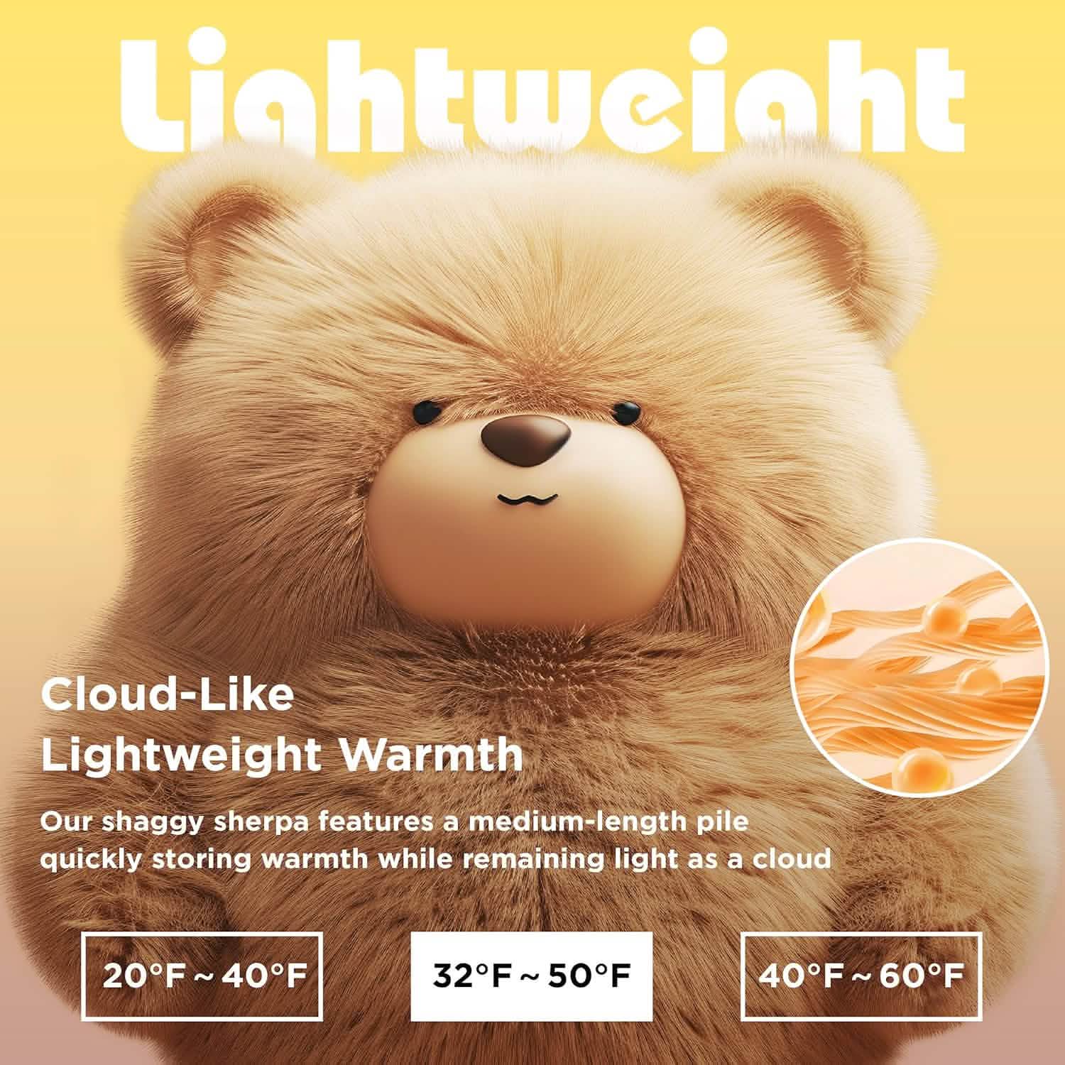 Ultra Soft Long Shaggy Sherpa Hooded Blanket