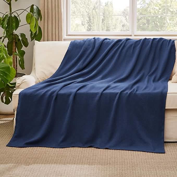 GentleSoft™ 100% Cotton Herringbone Woven Blanket