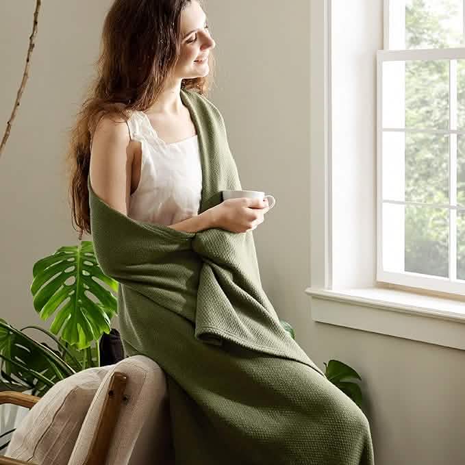 GentleSoft® 100% Cotton Herringbone Woven Blanket