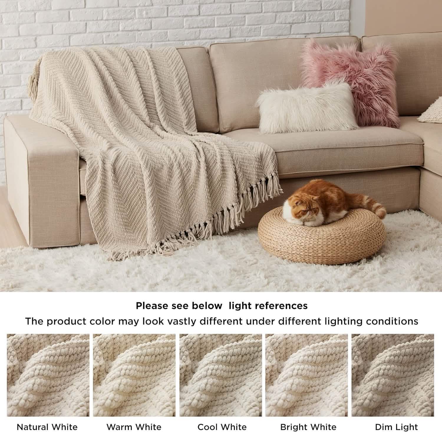 Versatile Knit Woven Chenille Blanket