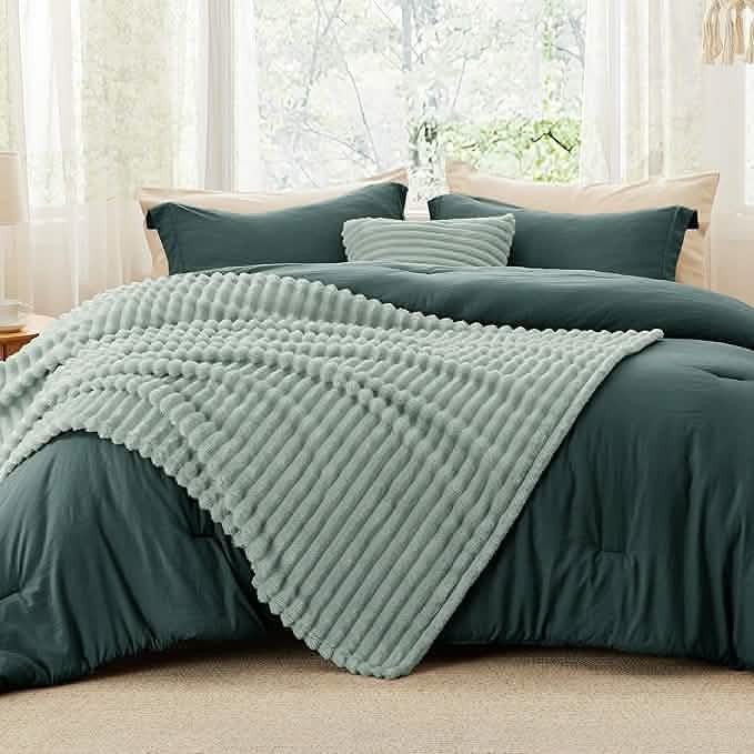 GentleSoft™ Checkered Comforter Set Striped