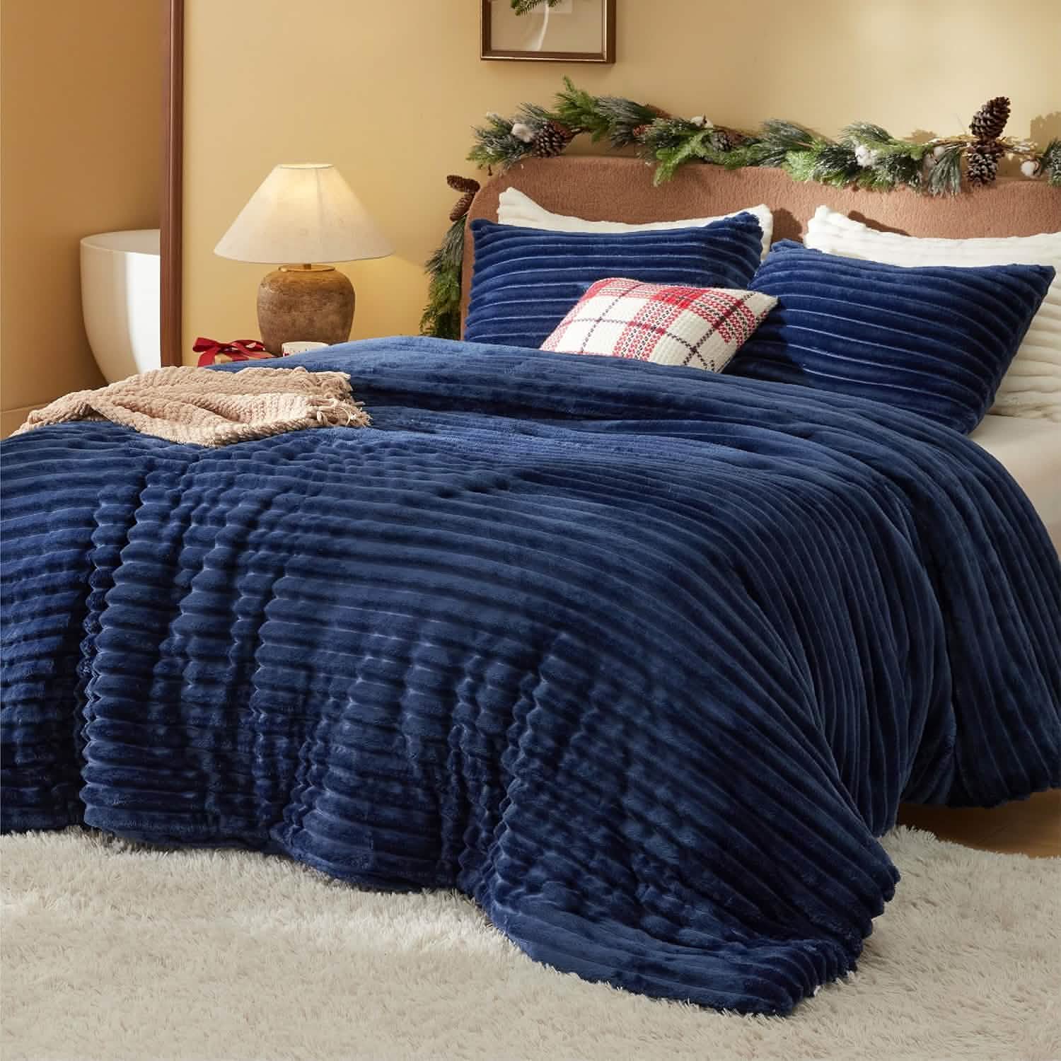 Striped Flannel Comforter Set