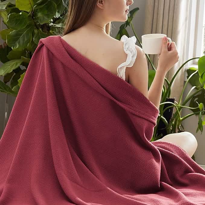 GentleSoft® 100% Cotton Herringbone Woven Blanket