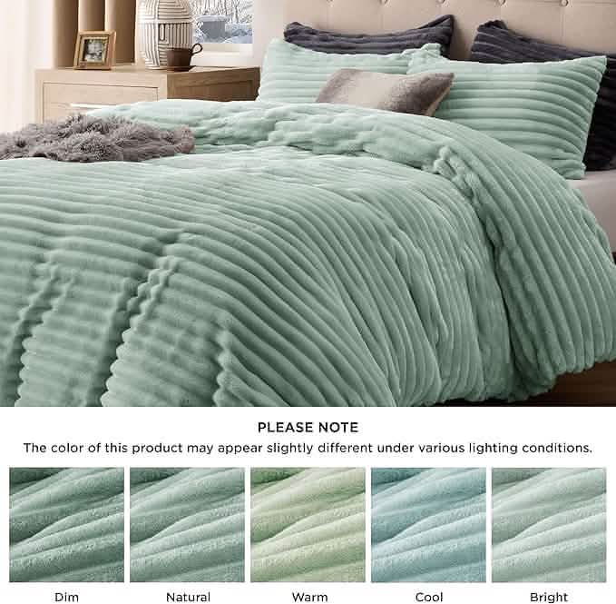 Striped Flannel Duvet Cover Set