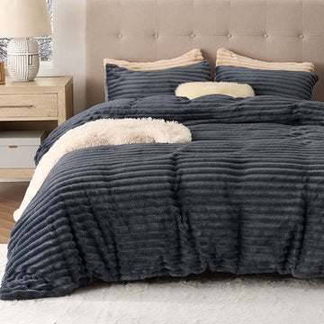 GentleSoft™ Striped Flannel Duvet Cover Set
