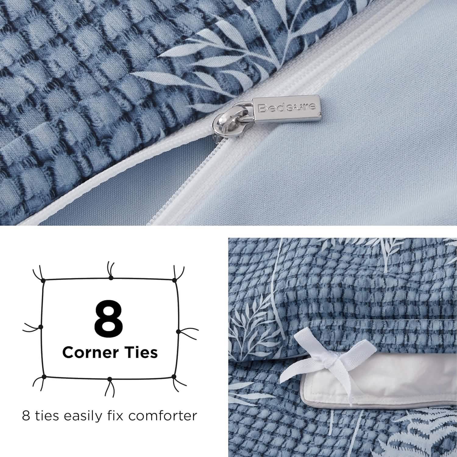 Reversible Graphic Duvet Cover Set Blue