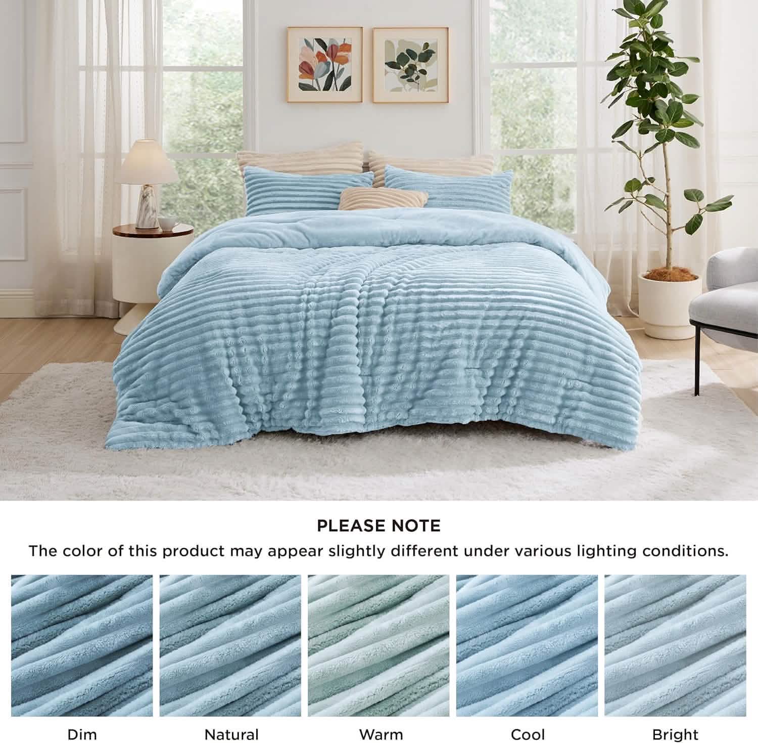 Striped Flannel Comforter Set