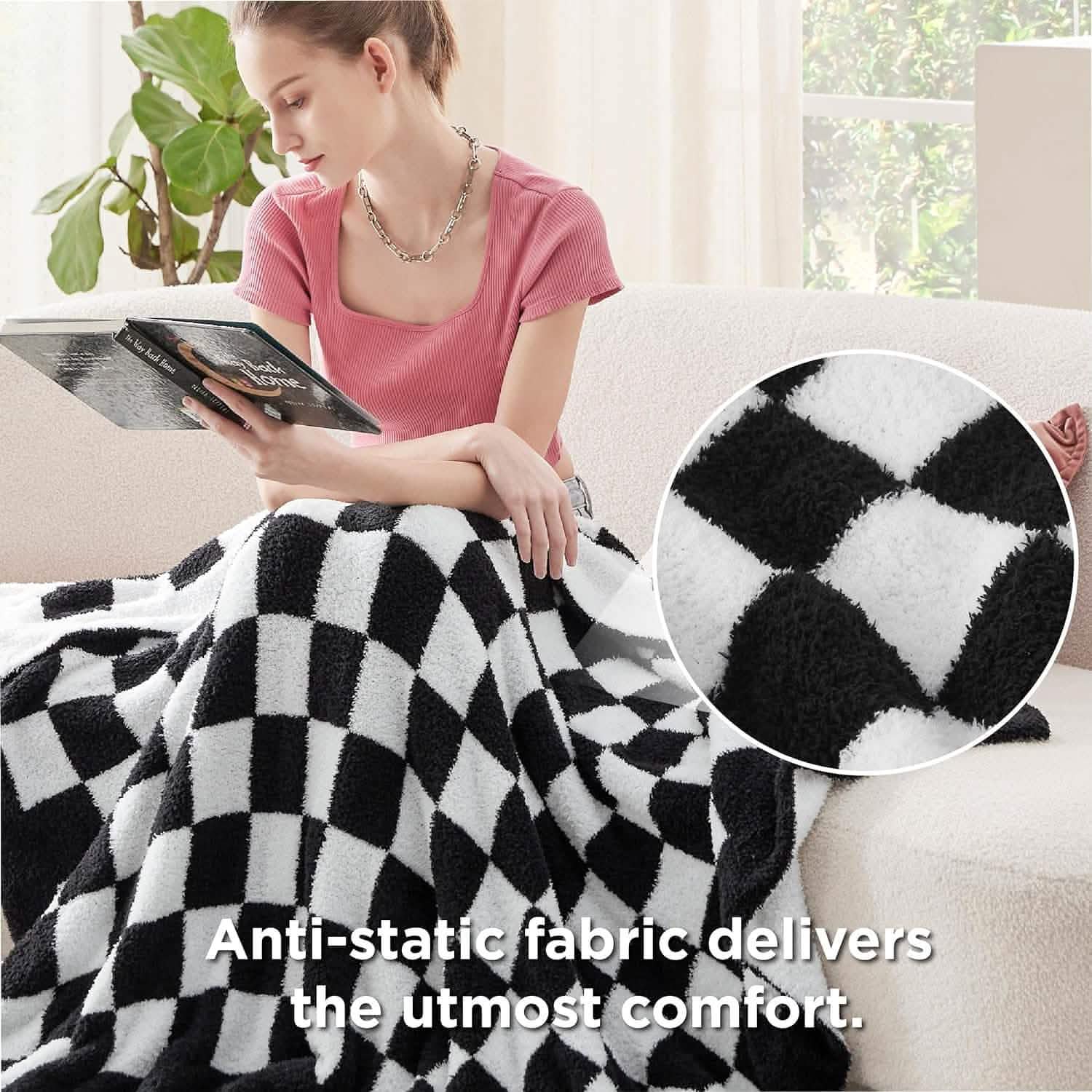 Super Soft Reversible Checkerboard Blanket