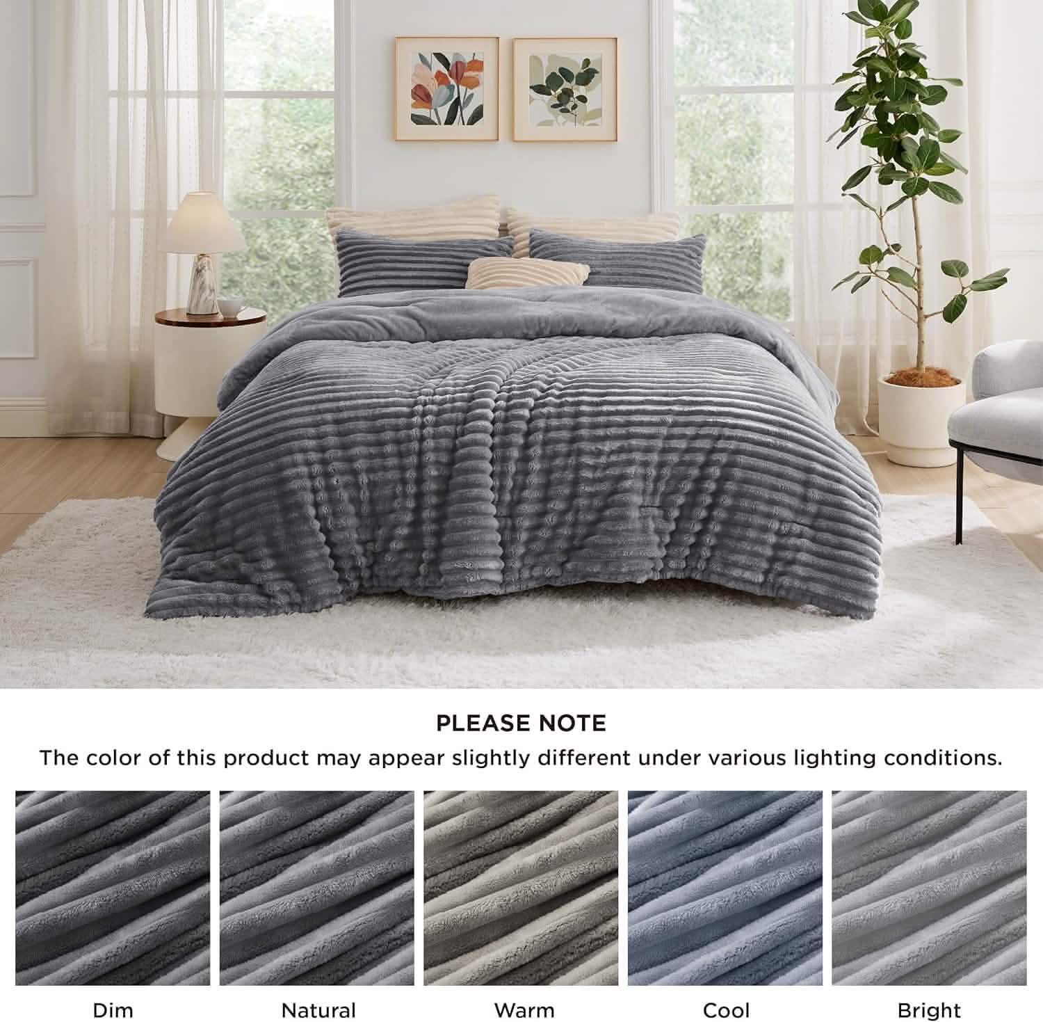 Striped Flannel Comforter Set
