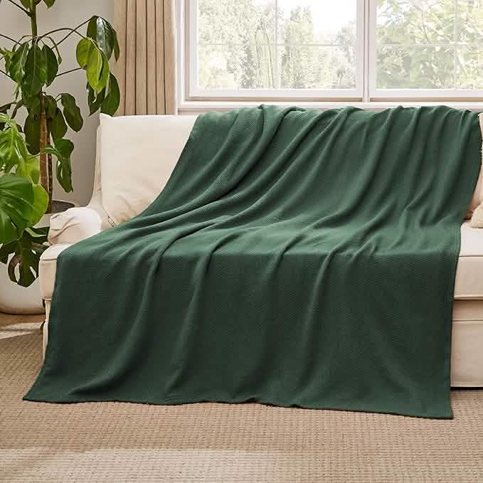 GentleSoft™ 100% Cotton Herringbone Woven Blanket