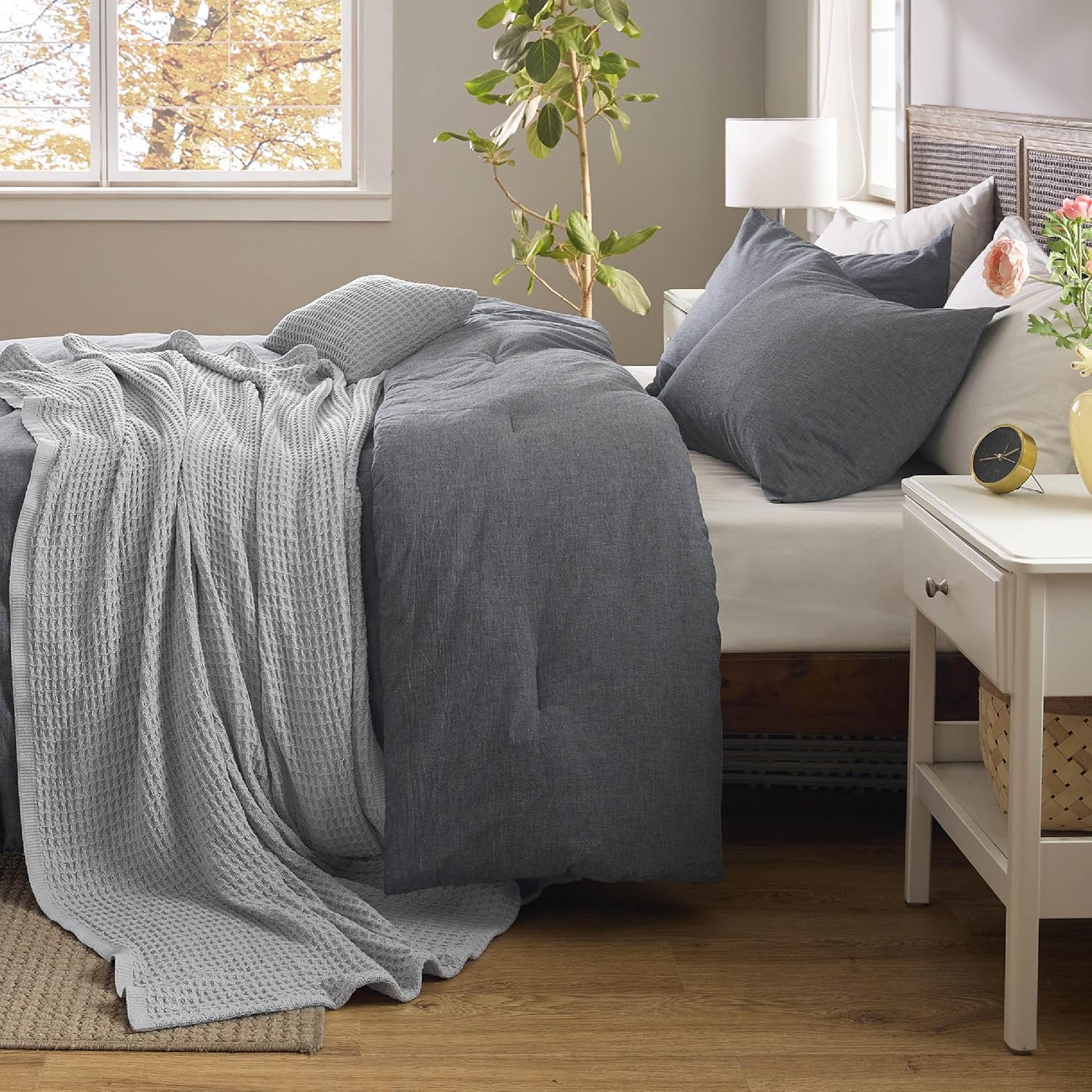 5 Piece Cotton Waffle Weave Bed-in-a-bag