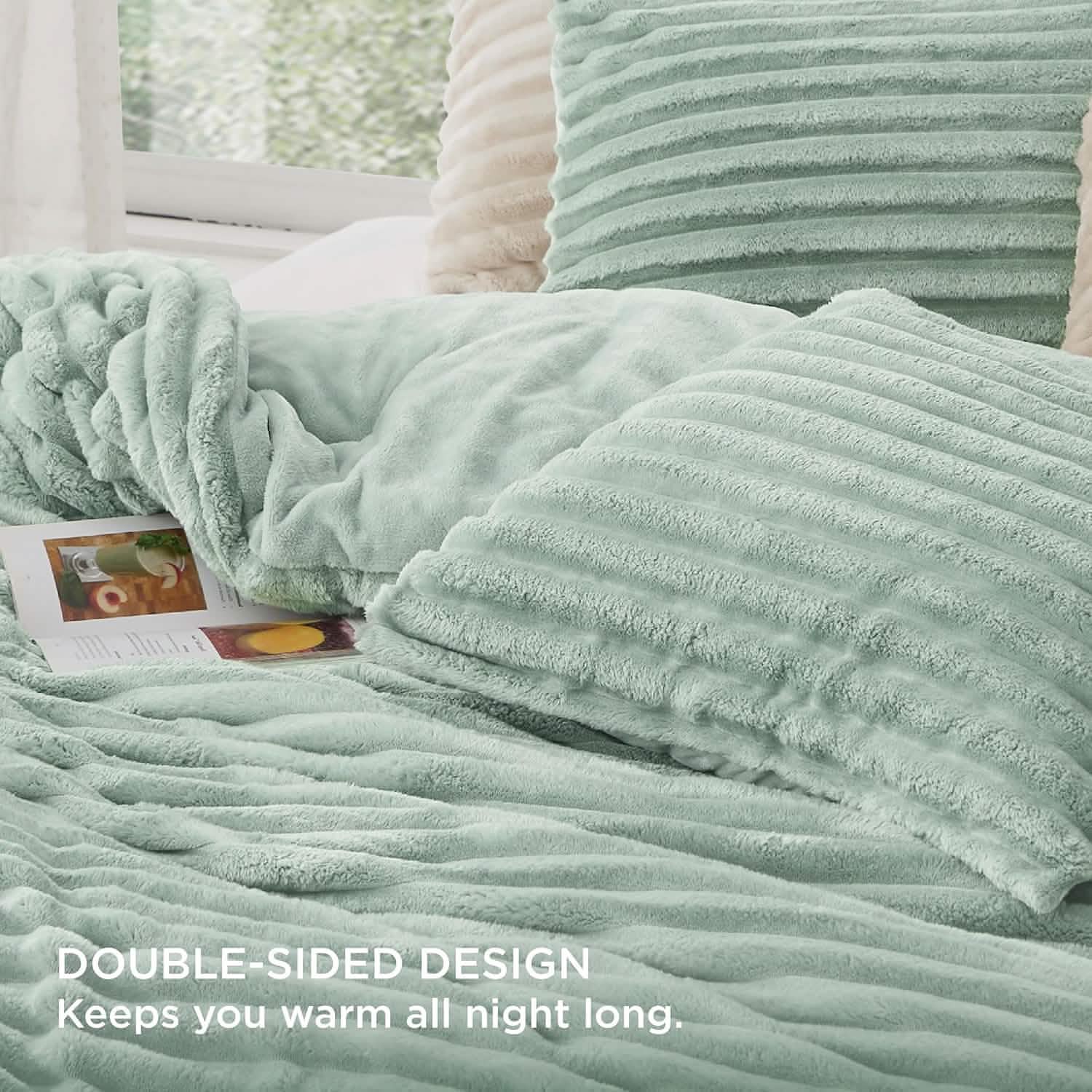 Striped Flannel Comforter Set