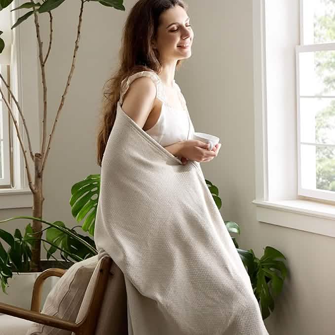 GentleSoft® 100% Cotton Herringbone Woven Blanket