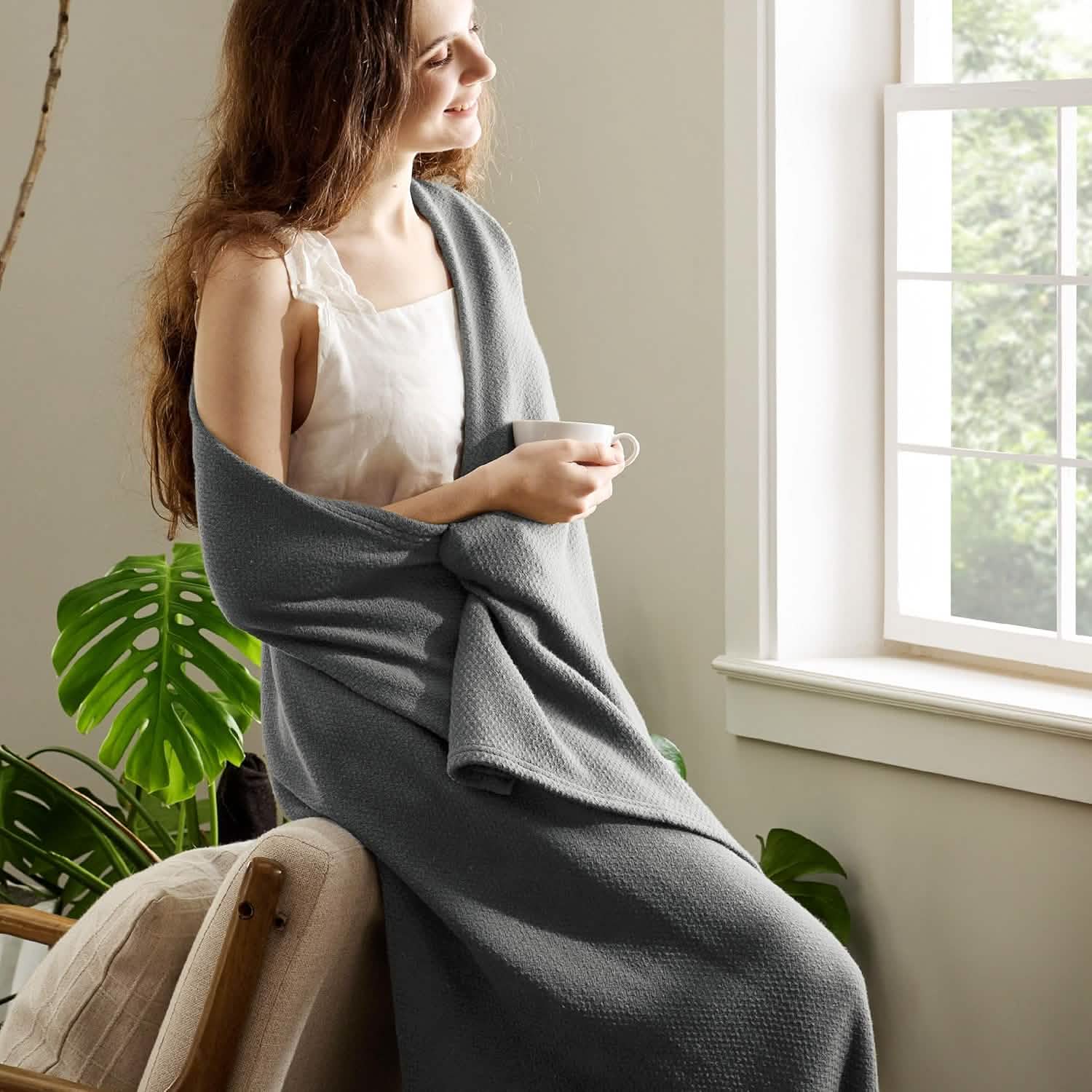 GentleSoft® 100% Cotton Herringbone Woven Blanket