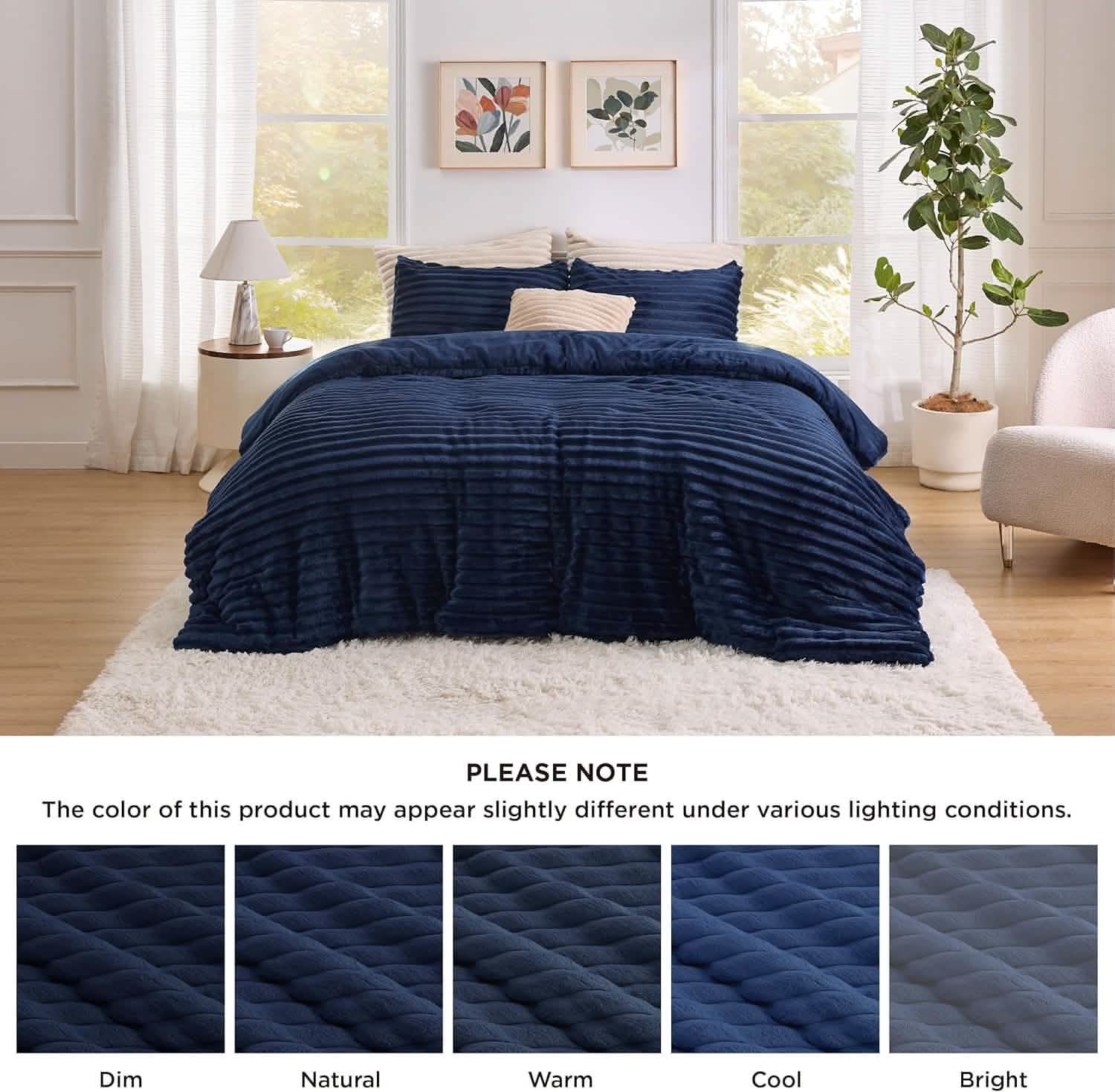 Striped Flannel Comforter Set
