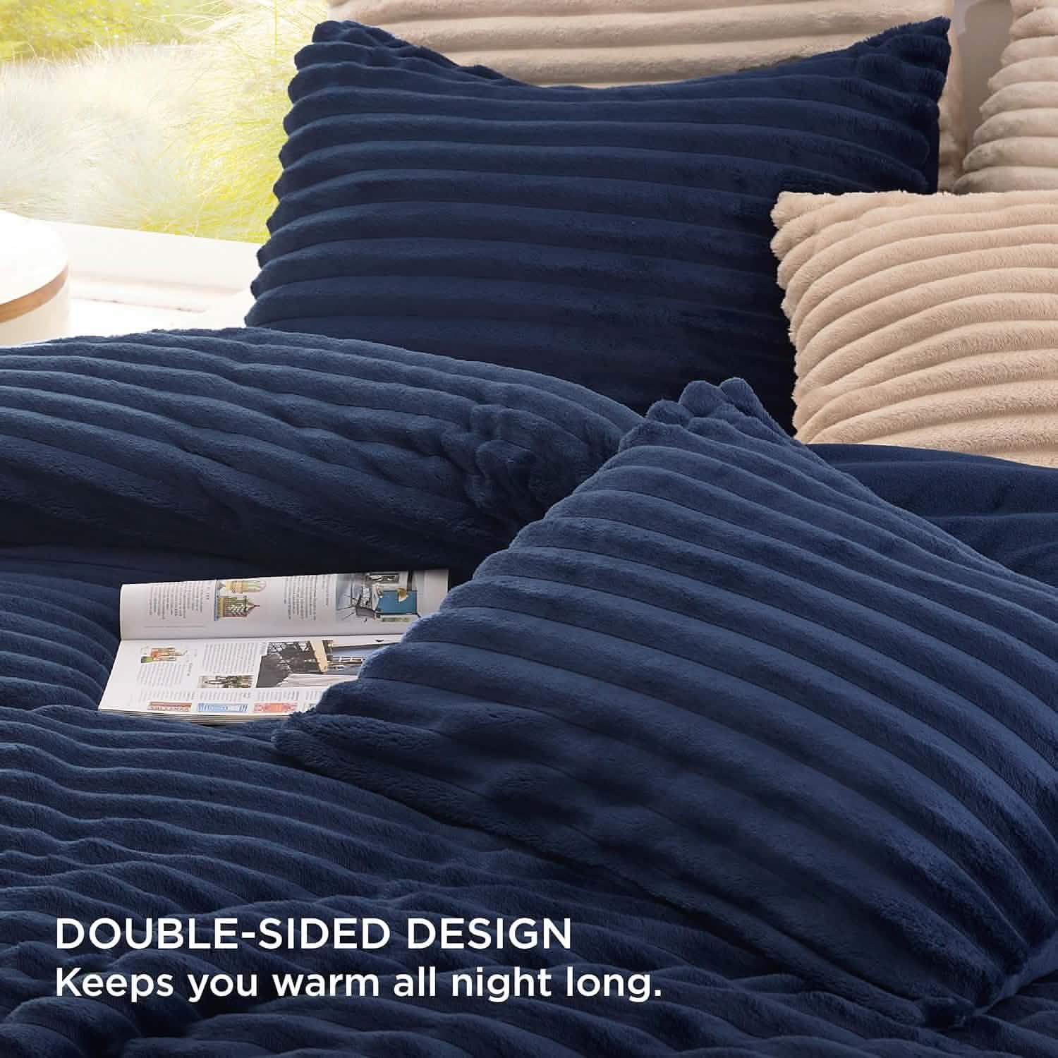 Striped Flannel Comforter Set