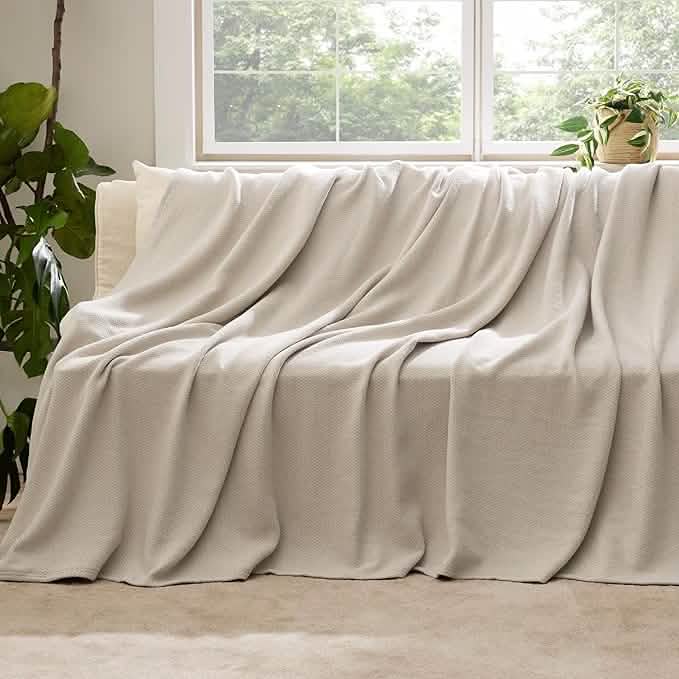 GentleSoft™ 100% Cotton Herringbone Woven Blanket