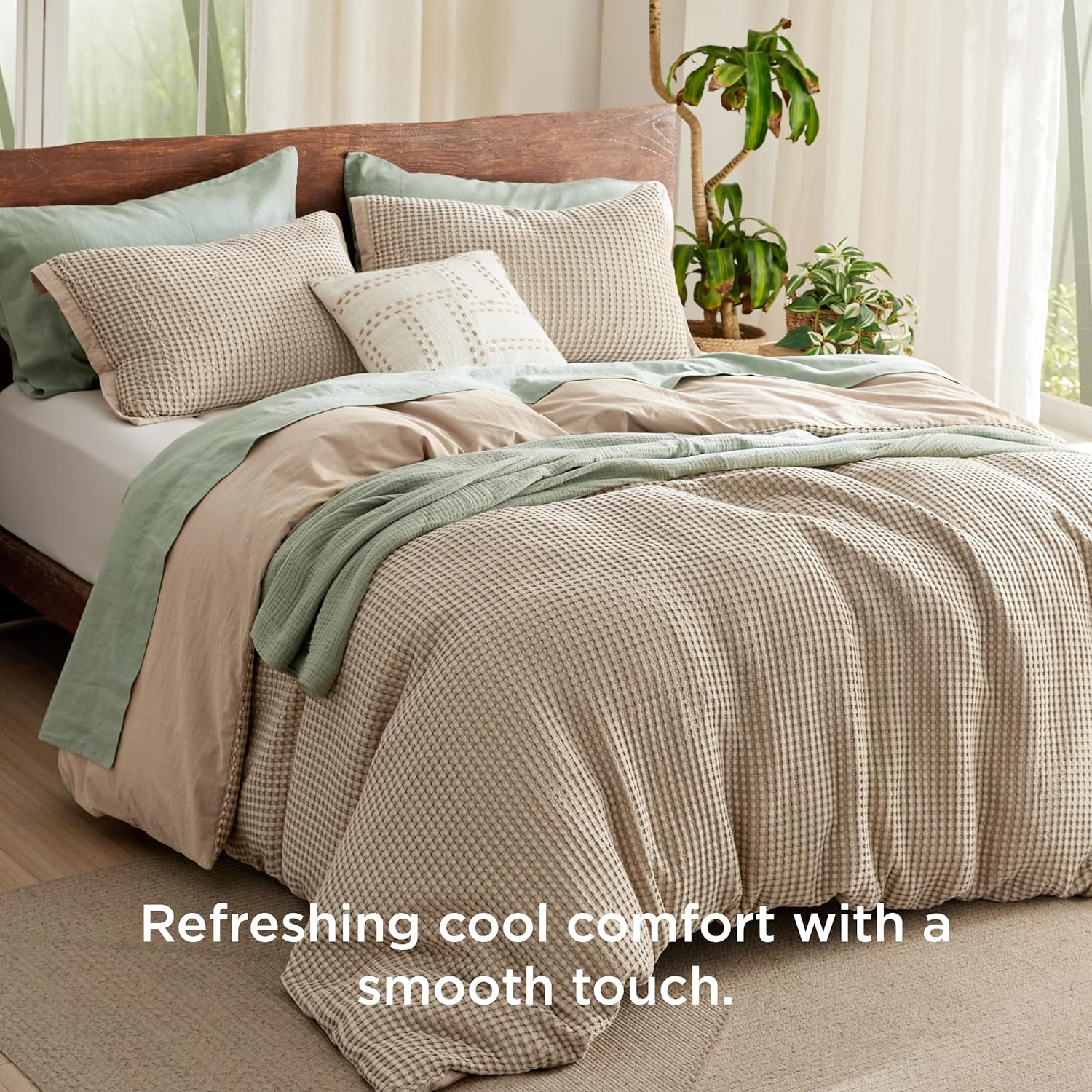 Cooling Waffle Duvet Cover Set