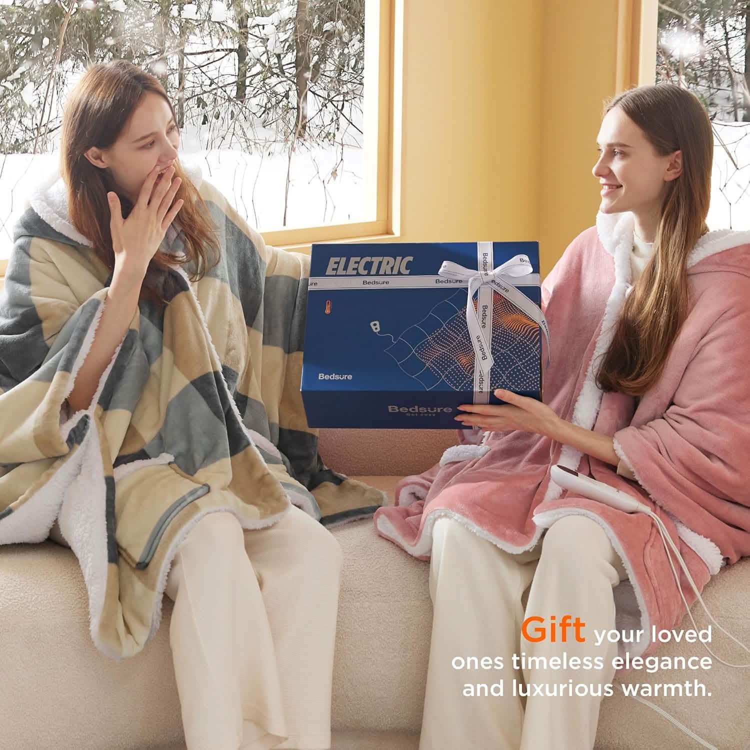 Heated Sherpa Fleece Blanket Hoodie