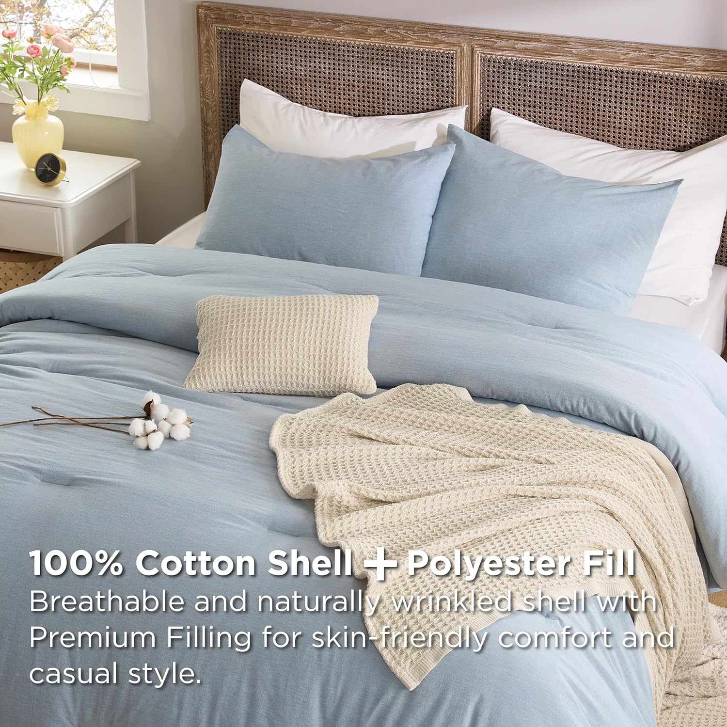 5 Piece Cotton Waffle Weave Bed-in-a-bag