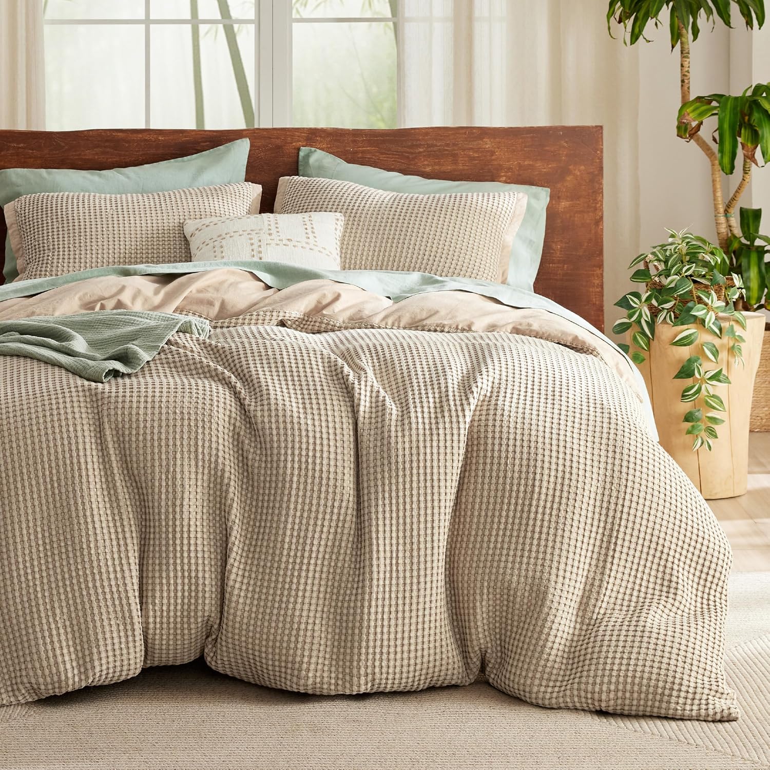 GentleSoft™ Cooling Waffle Duvet Cover Set