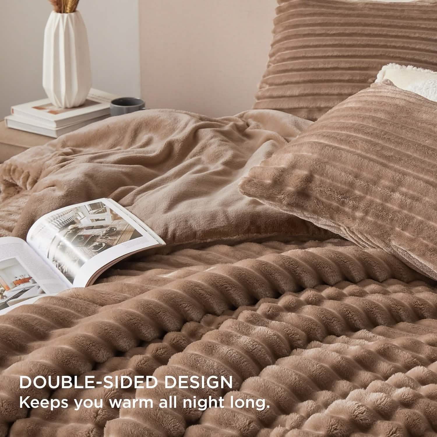 Striped Flannel Comforter Set