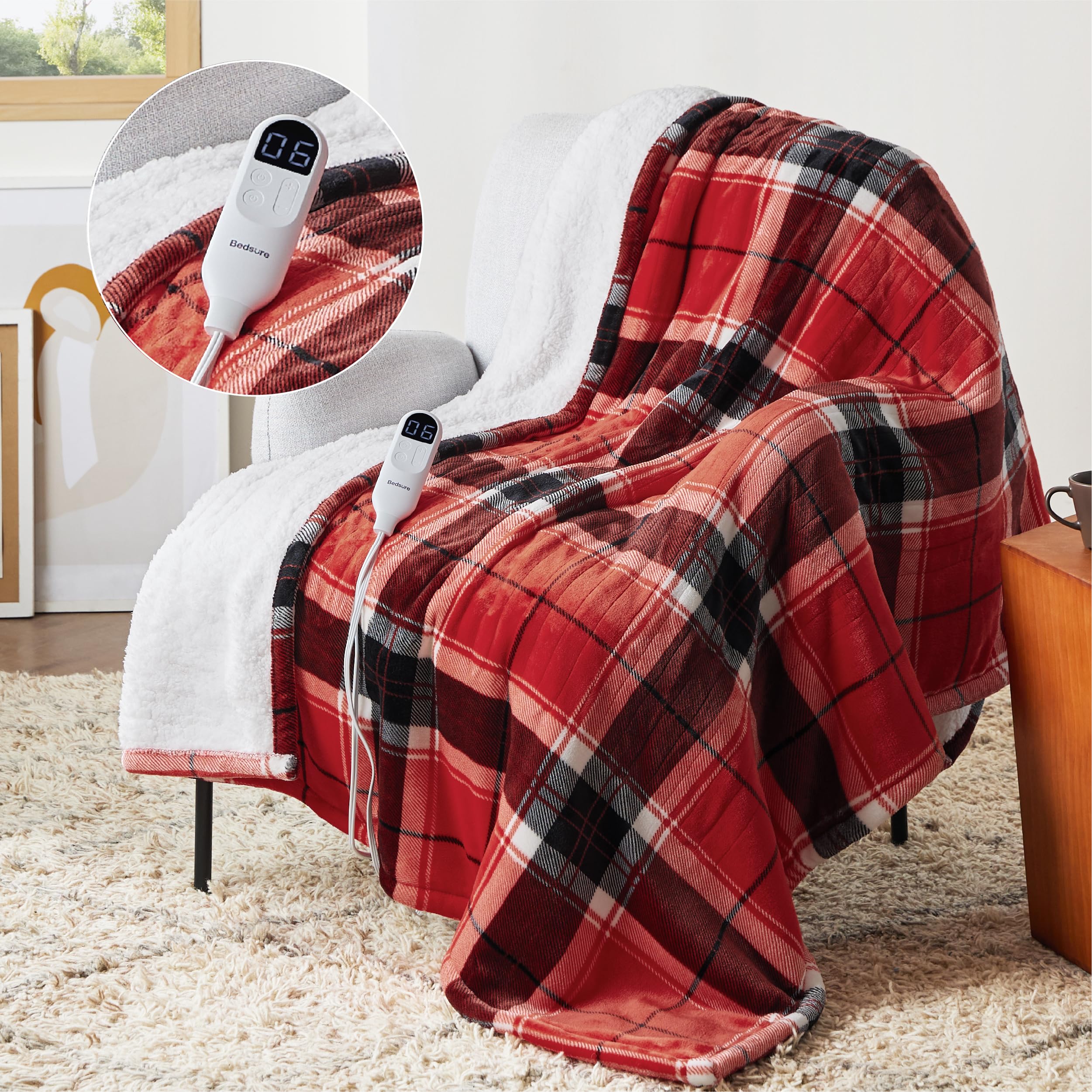 Plaid Flannel Heated Blanket