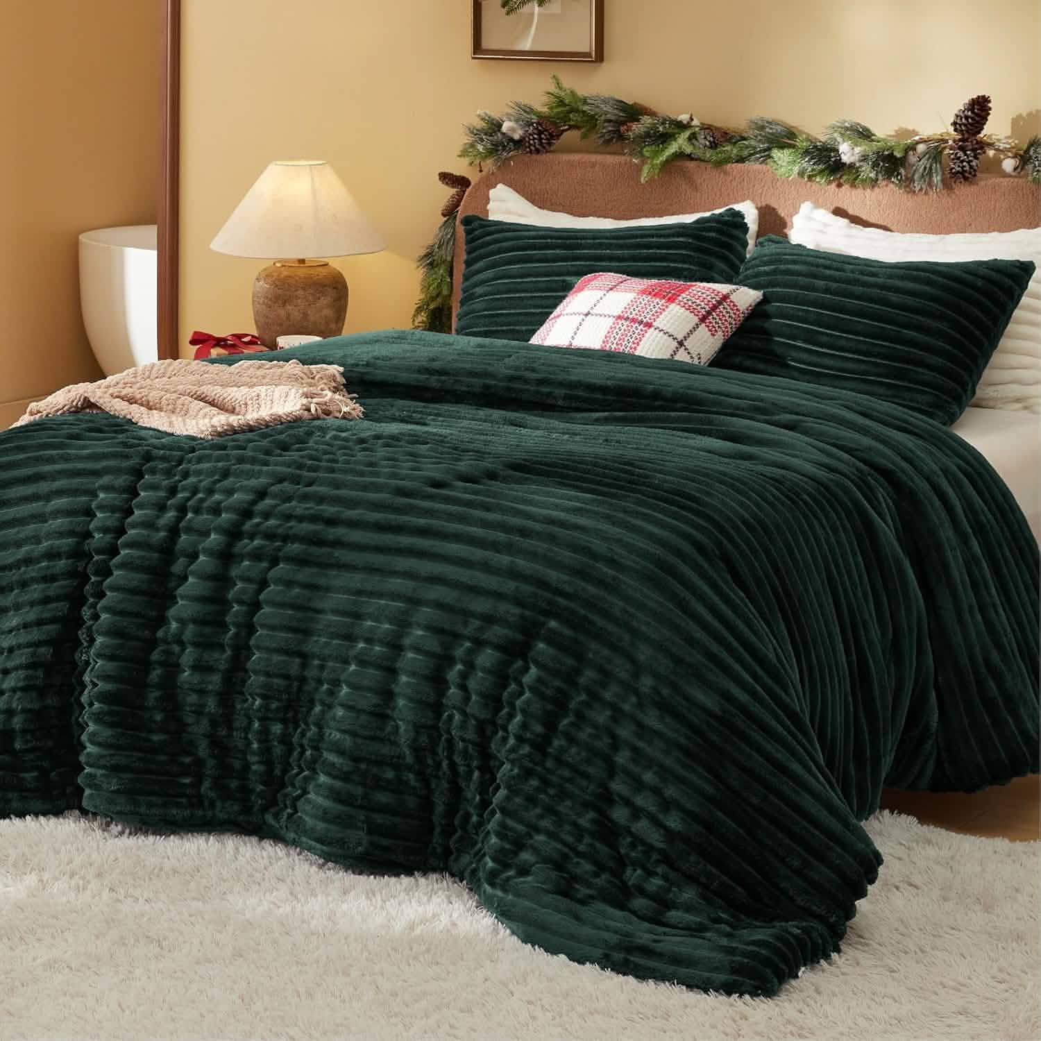 Striped Flannel Comforter Set