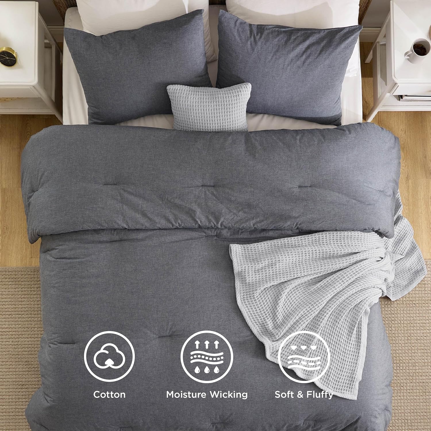 5 Piece Cotton Waffle Weave Bed-in-a-bag