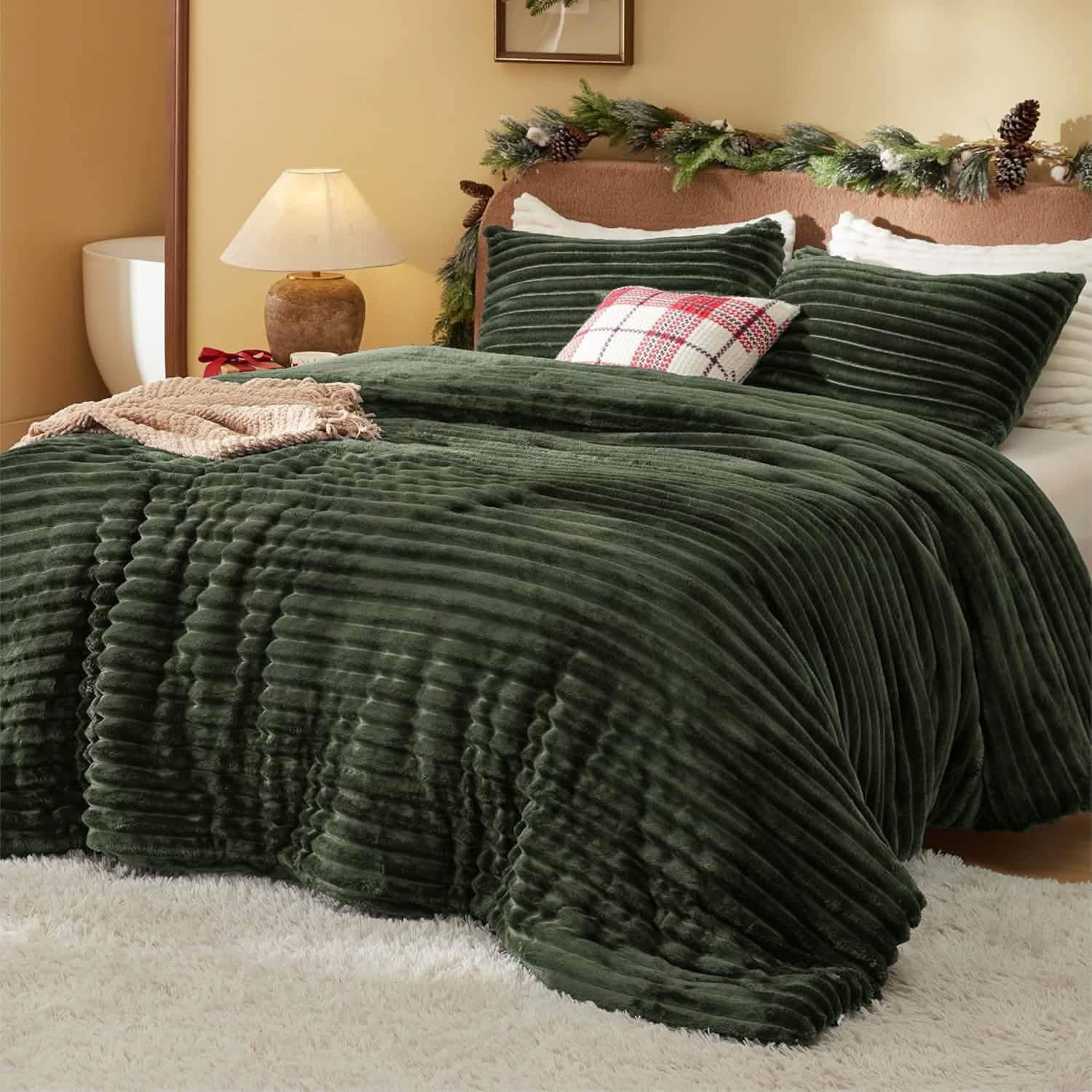 Striped Flannel Comforter Set