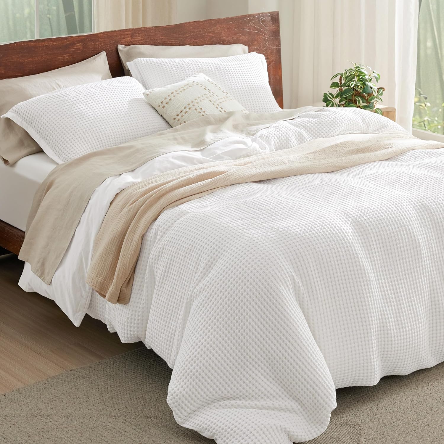 Cooling Waffle Duvet Cover Set