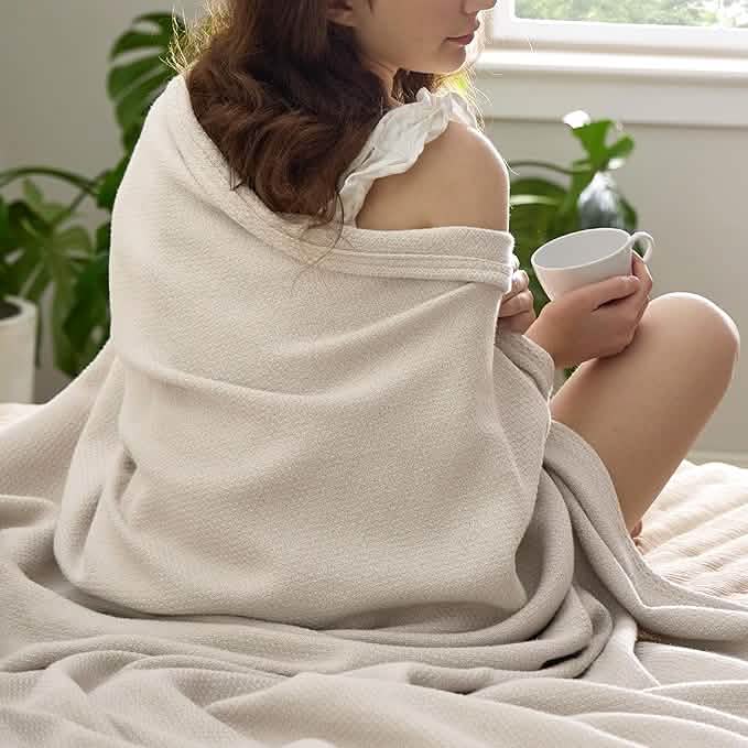 GentleSoft® 100% Cotton Herringbone Woven Blanket